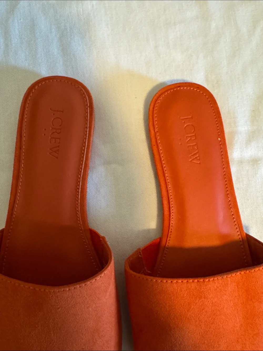 J. Crew orange suede flats